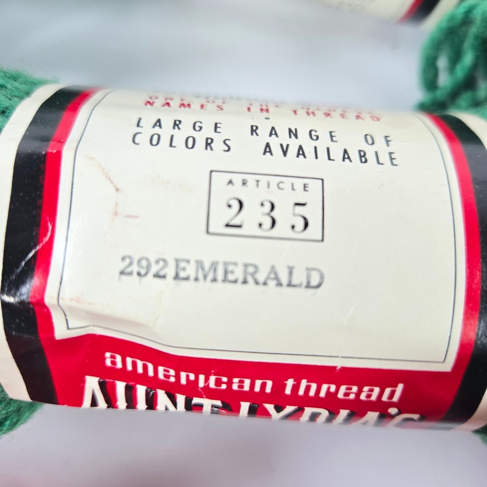 Vintage Aunt Lydia's Heavy Rug Yarn Lot 5 Skeins Red Green White Natural - Picture 5 of 12